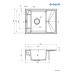 Мойка кухонная Deante Magnetic, гранит, прямоуг., с крылом, 640х500х219мм, чаша - 1, врезная, металлический графит