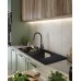 Мойка кухонная Deante Magnetic, гранит, прямоуг., с крылом, 1160х500х224мм, чаша - 2, врезная, графит металлик