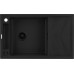 Мойка кухонная Deante Magnetic, гранит, прямоуг., с крылом, 820х500х219мм, чаша - 1, накладная, черный матовый