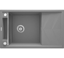 Мойка кухонная Deante Magnetic, гранит, прямоуг., с крылом, 820х500х219мм, чаша - 1, накладная, серый