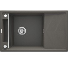 Мойка кухонная Deante Magnetic, гранит, прямоуг., с крылом, 820х500х219мм, чаша - 1, накладная, антрацит