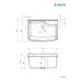 Мойка кухонная Deante Garden, полистирол, прямоуг., 610х445х302мм, чаша - 1, к стене, серый