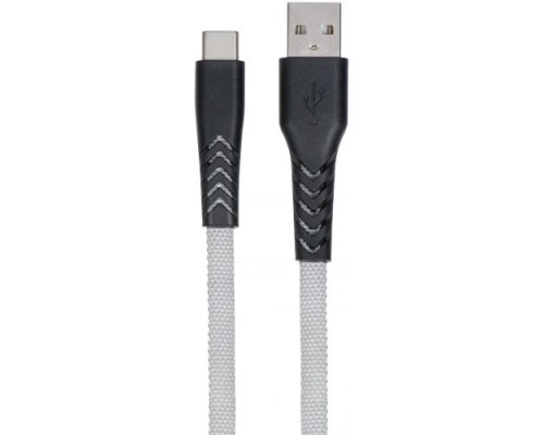 Кабель 2E USB 2.0 USB TYPE-C FLAT FABRIC 1M GREY