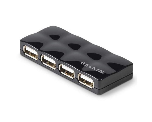 Концентратор Belkin Mobile Hub USB 2.0 4 порта, активный с БП, black