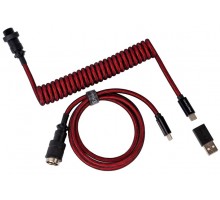 Кабель Type-A/Type-C Keychron Premium Coiled Aviator Cable-Straight Red