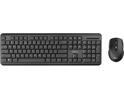 Комплект беспроводной клавиатуры и мыши Trust Combo Ody Silent WL RU Black