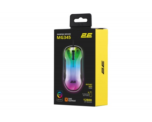 Мышь игровая 2E Gaming MG345 Transparent, RGB USB Black