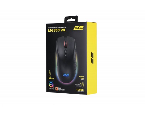 Мышь игровая 2E Gaming MG350 WL, RGB USB Black