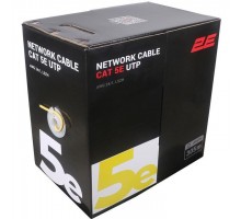 2E Лан кабель CAT 5e, U-UTP, 305м, AWG 24/1, LSZH, желтый