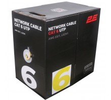 2E Лан кабель CAT 6, U-UTP, 305м, AWG 23/1, LSZH-1, желтый