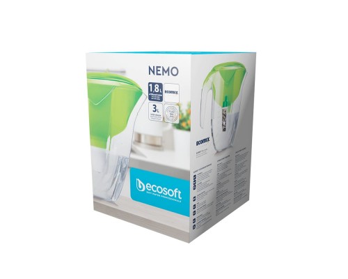 Фильтр-кувшин Ecosoft НЕМО 3 л (1.8 л очищенной воды), зеленый
