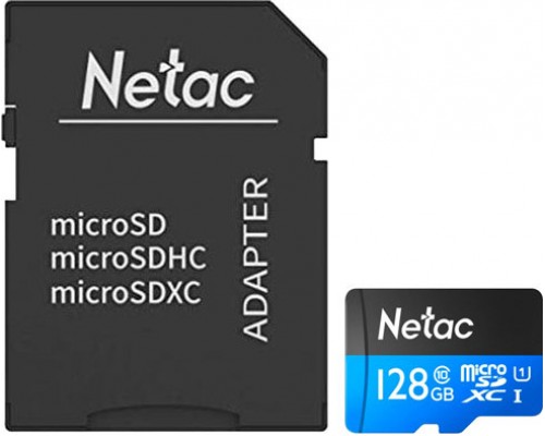Карта памяти Netac microSD 128GB C10 UHS-I R80MB/s + SD