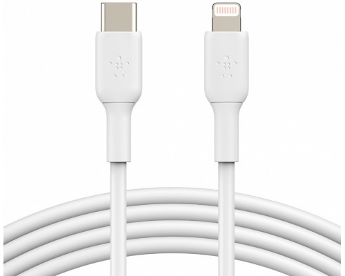 Кабель Belkin BRAIDED Cable  Lightning - USB-С, 1m, PVC, white