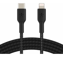Кабель Belkin BRAIDED Cable  Lightning - USB-С, 1m, PVC, black