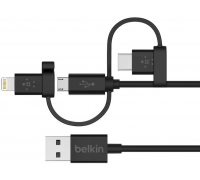 Адаптер Belkin USB-A TO MICRO USB/LTG/USB-C,4,CHRG/SYNC CABLE