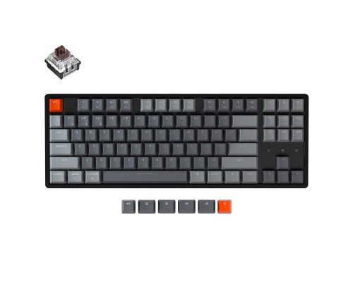 Клавиатура механическая Keychron K8 Aluminum Frame 87 keys, Optical Brown, Hot-Swap, RGB, Black