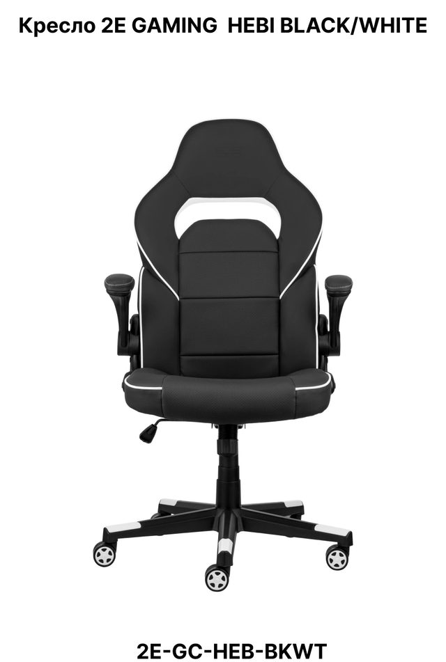 Игровое кресло 2E Gaming Hebi, чёрно-белый