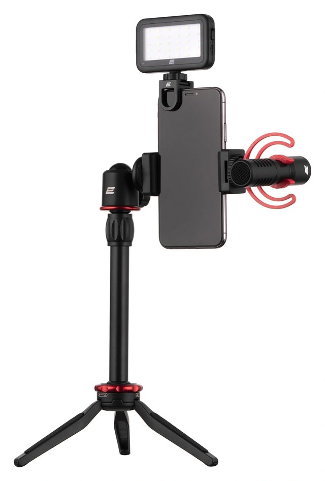 Smartfon uchun tripodli mikrofon 2E MM011 Vlog Kit, qora