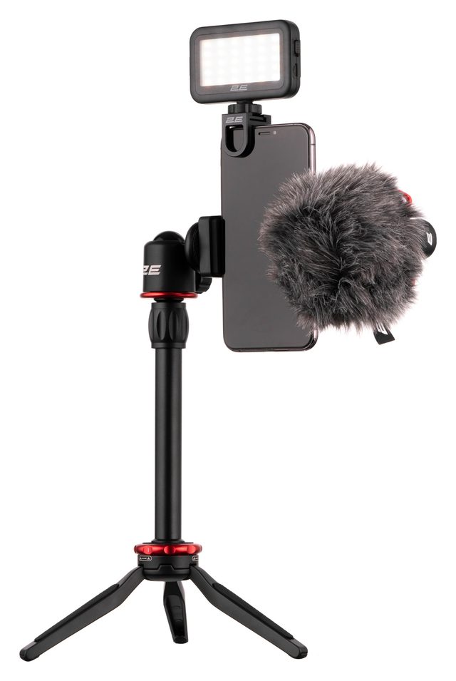 Микрофон с триподом для смартфона 2E MM011 Vlog Kit, чёрный — Фото 2