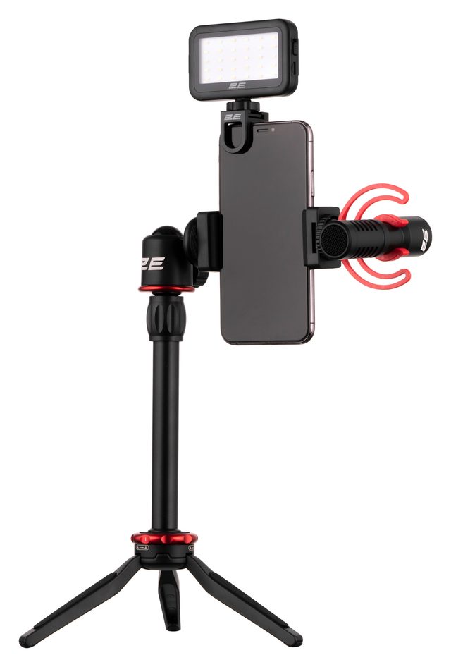 Микрофон с триподом для смартфона 2E MM011 Vlog Kit, чёрный — Фото 3
