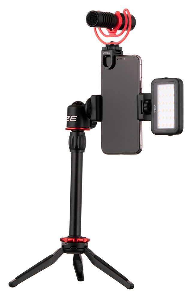 Микрофон с триподом для смартфона 2E MM011 Vlog Kit, чёрный — Фото 4