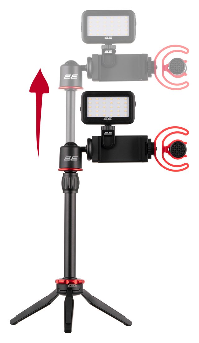 Микрофон с триподом для смартфона 2E MM011 Vlog Kit, чёрный — Фото 5