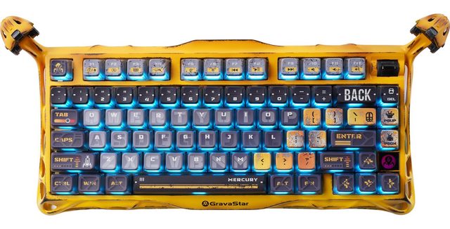 Mexanik klaviatura GravaStar Mercury K1 Pro, sariq — Surat 2