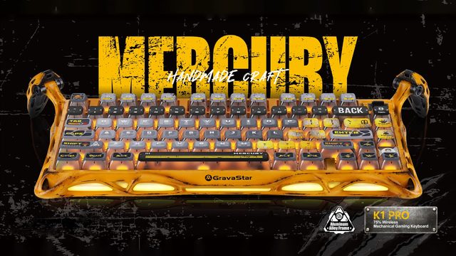Mexanik klaviatura GravaStar Mercury K1 Pro, sariq — Surat 5
