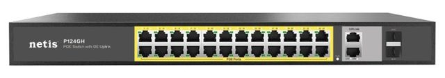Коммутатор Netis P124GH 24xFE PoE+, 2xGE Uplink, 2xGE SFP, неуправляемый