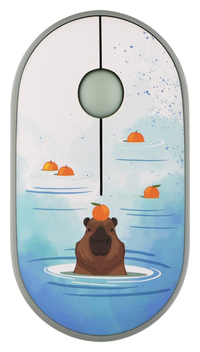 Беспроводная мышь 2E MF300 Capybara Tangerine, зелёный — Фото 2