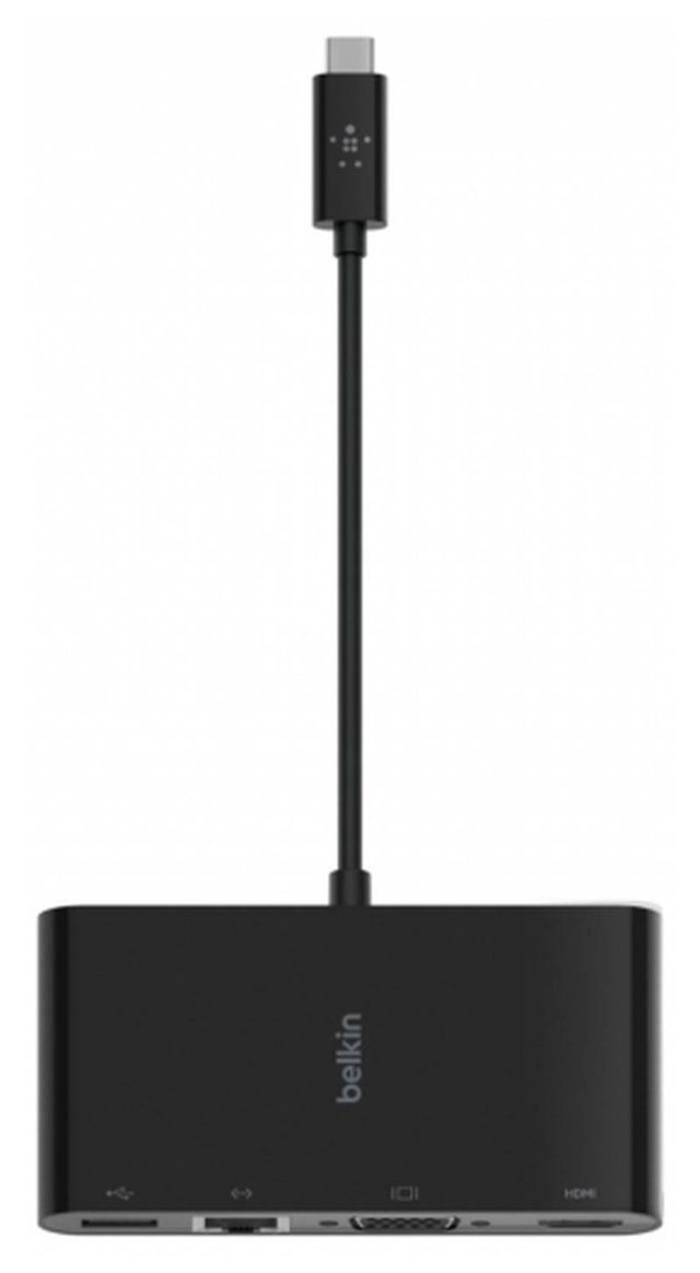 USB konsentrator Belkin USB-C 4-in-1 Core Hub, qora