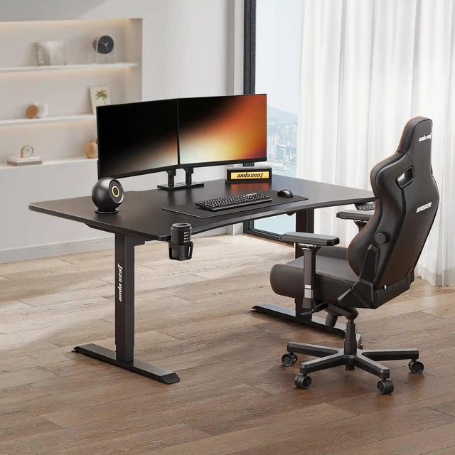 Компьютерный стол с электроприводом AndaSeat Xtreme 140 см, чёрный — Фото 4