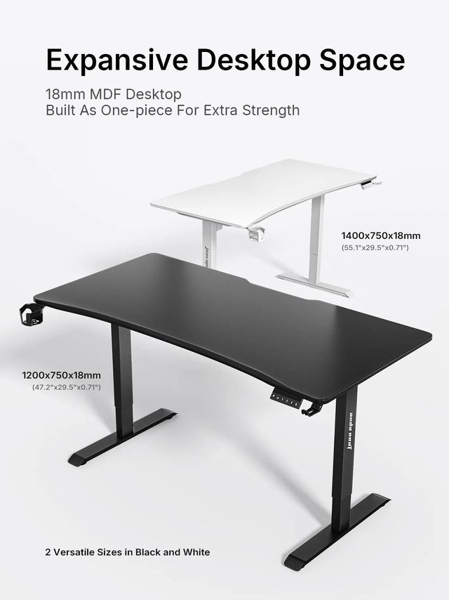 Компьютерный стол с электроприводом AndaSeat Xtreme 140 см, чёрный — Фото 8