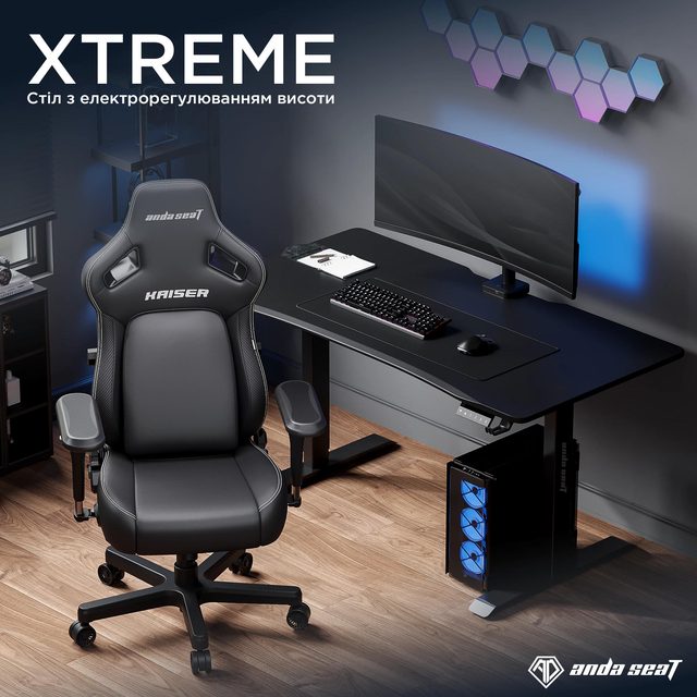 Elektr yuritmali kompyuter stoli AndaSeat Xtreme 180 sm, qora — Surat 8