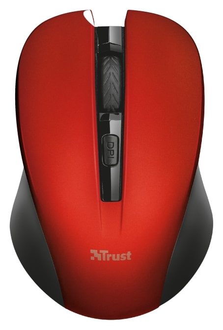 Беспроводная мышь Trust Mydo Silent, красный — Фото 2
