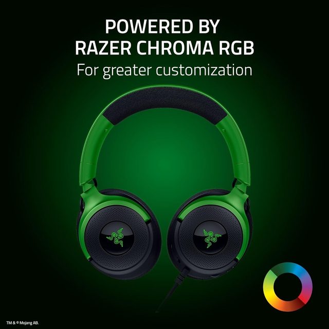 Игровая гарнитура Razer Kraken V4 X Minecraft Edition, зелёный — Фото 5