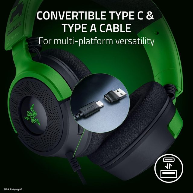 Игровая гарнитура Razer Kraken V4 X Minecraft Edition, зелёный — Фото 6