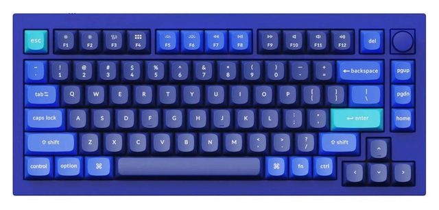 Механическая клавиатура Keychron Q1 Knob Gateron Phantom Blue, тёмно-синий