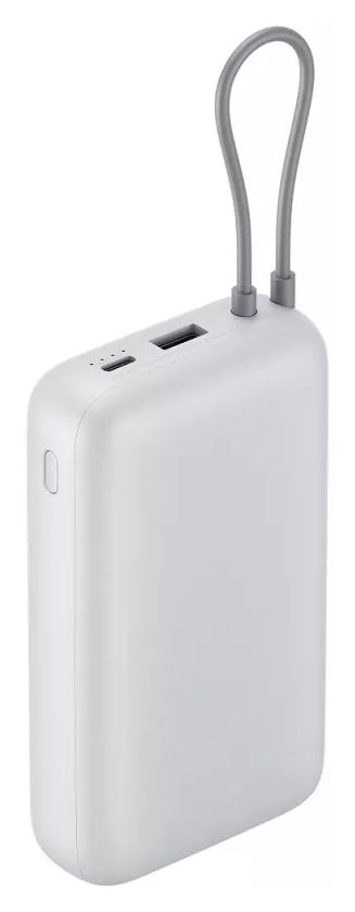 Внешний аккумулятор Xiaomi Power Bank 20000 Integrated Cable, светло-серый — Фото 3