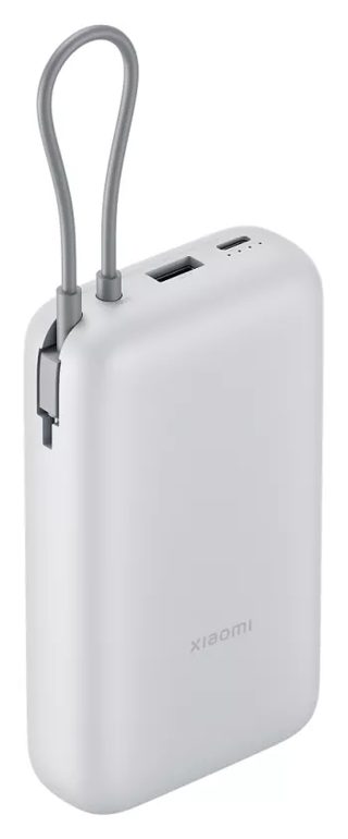 Внешний аккумулятор Xiaomi Power Bank 20000 Integrated Cable, светло-серый — фото 4