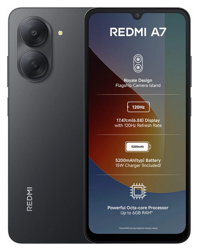 Смартфон Redmi A7 3/64 ГБ, чёрный