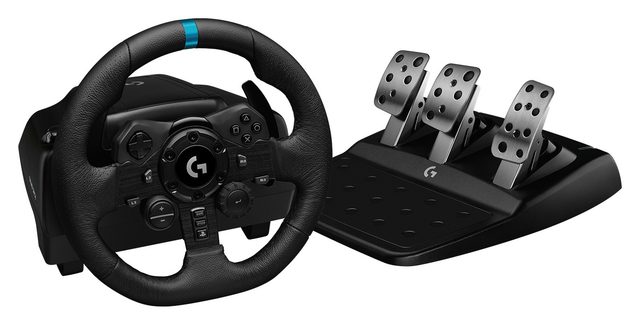 Игровой руль с педалями Logitech G923 для ПК и PlayStation, чёрный