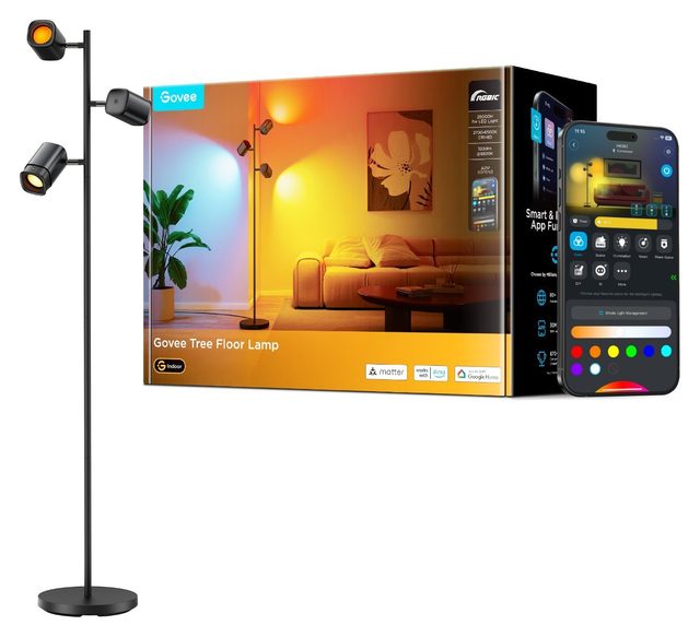 Торшер умный Govee H60B2 Tree Floor Lamp, 3 плафона, 1500 лм