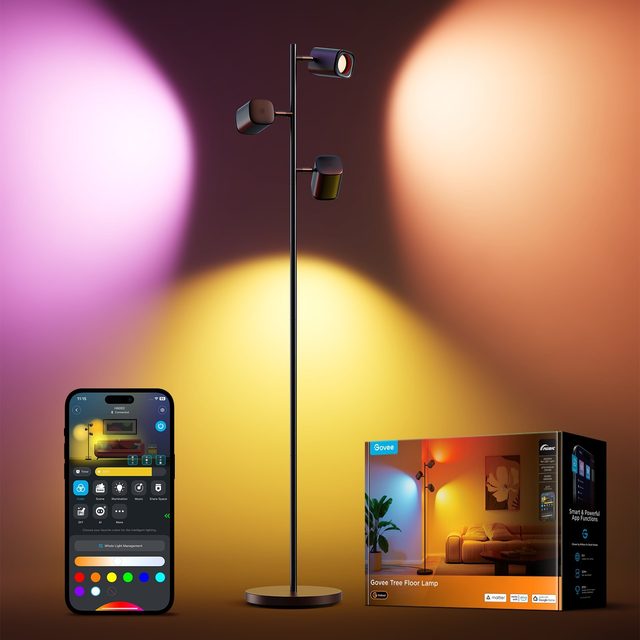 Торшер умный Govee H60B2 Tree Floor Lamp, 3 плафона, 1500 лм — Фото 3