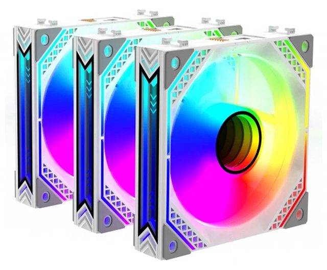 Корпусные вентиляторы 2E Gaming Air Cool ACF120MW-ARGB 120 мм, белый, 3 шт