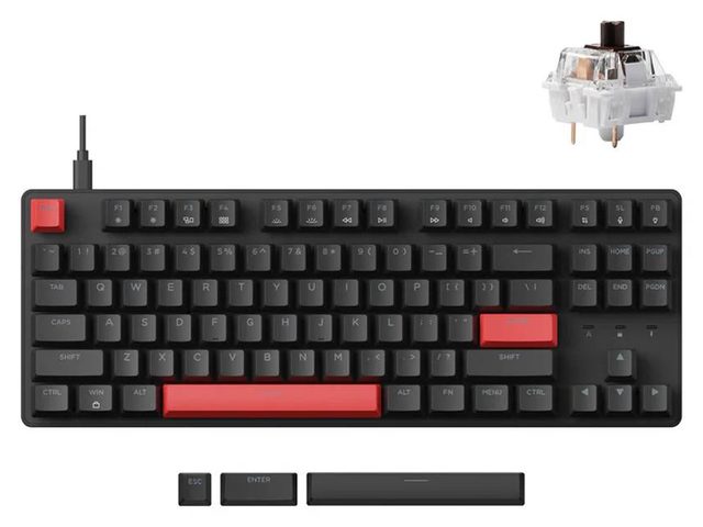 Механическая клавиатура Lemokey X1 Keychron Red, чёрный