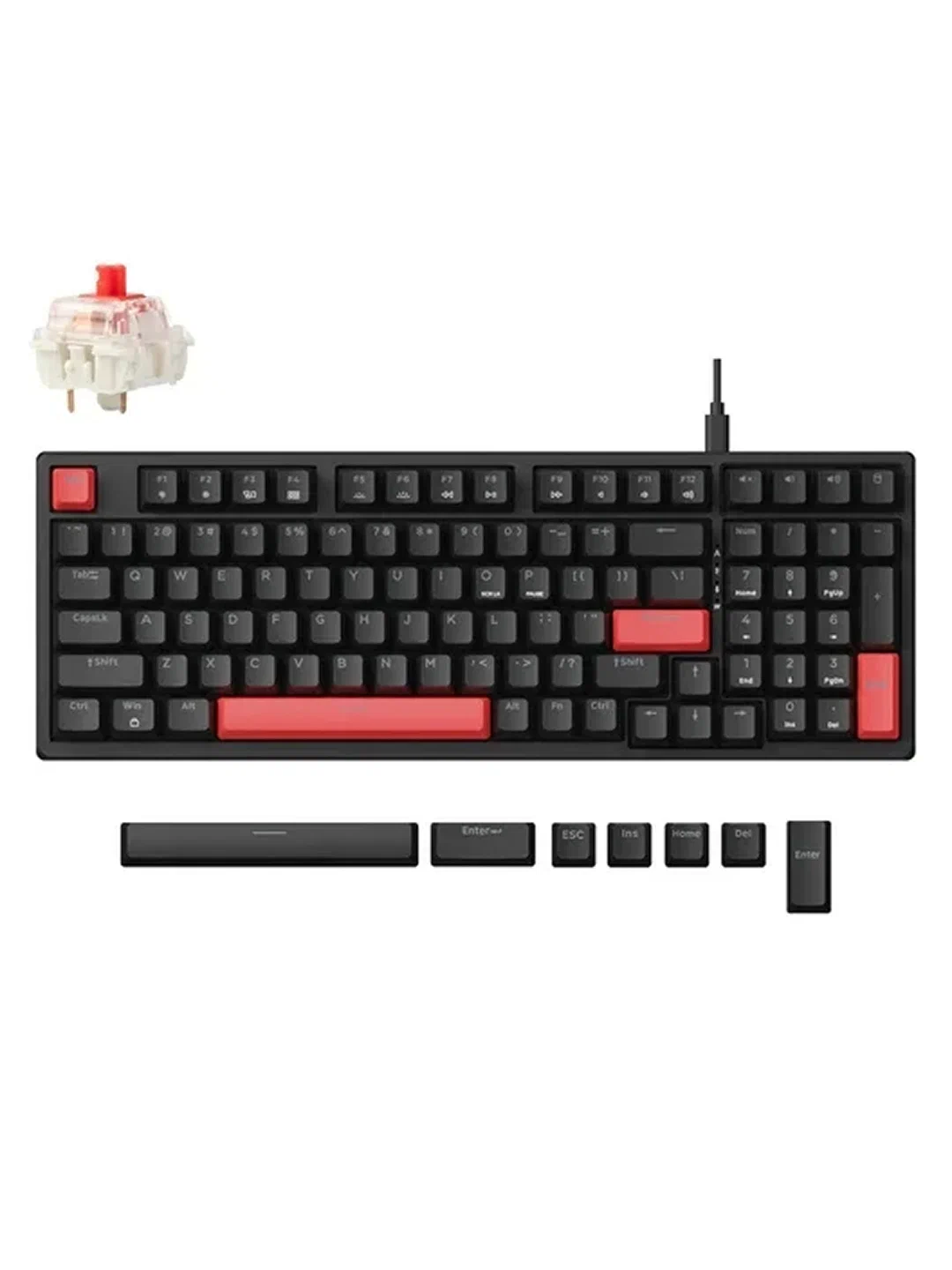 Механическая клавиатура Lemokey X5 Keychron Red, чёрный