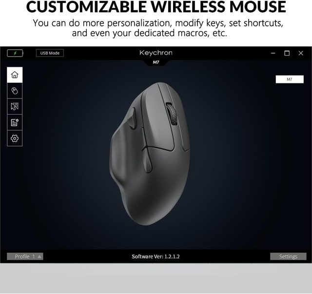 Simsiz sichqoncha Keychron M7, oq — Surat 5