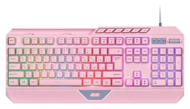Oʻyin klaviaturasi 2E Gaming KG315, pushti