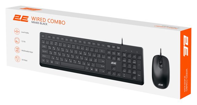 Klaviatura va sichqoncha toʻplami 2E MK405, qora — Surat 8